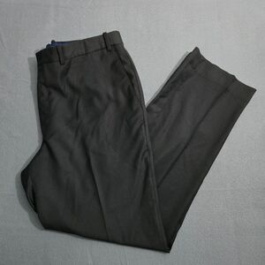 Peter Millar Men 40X31.5 Black Flat Front Straight Leg Dress Pants